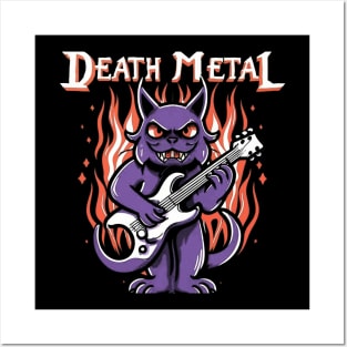 Death Metal Satanic Baphomet Cat Posters and Art